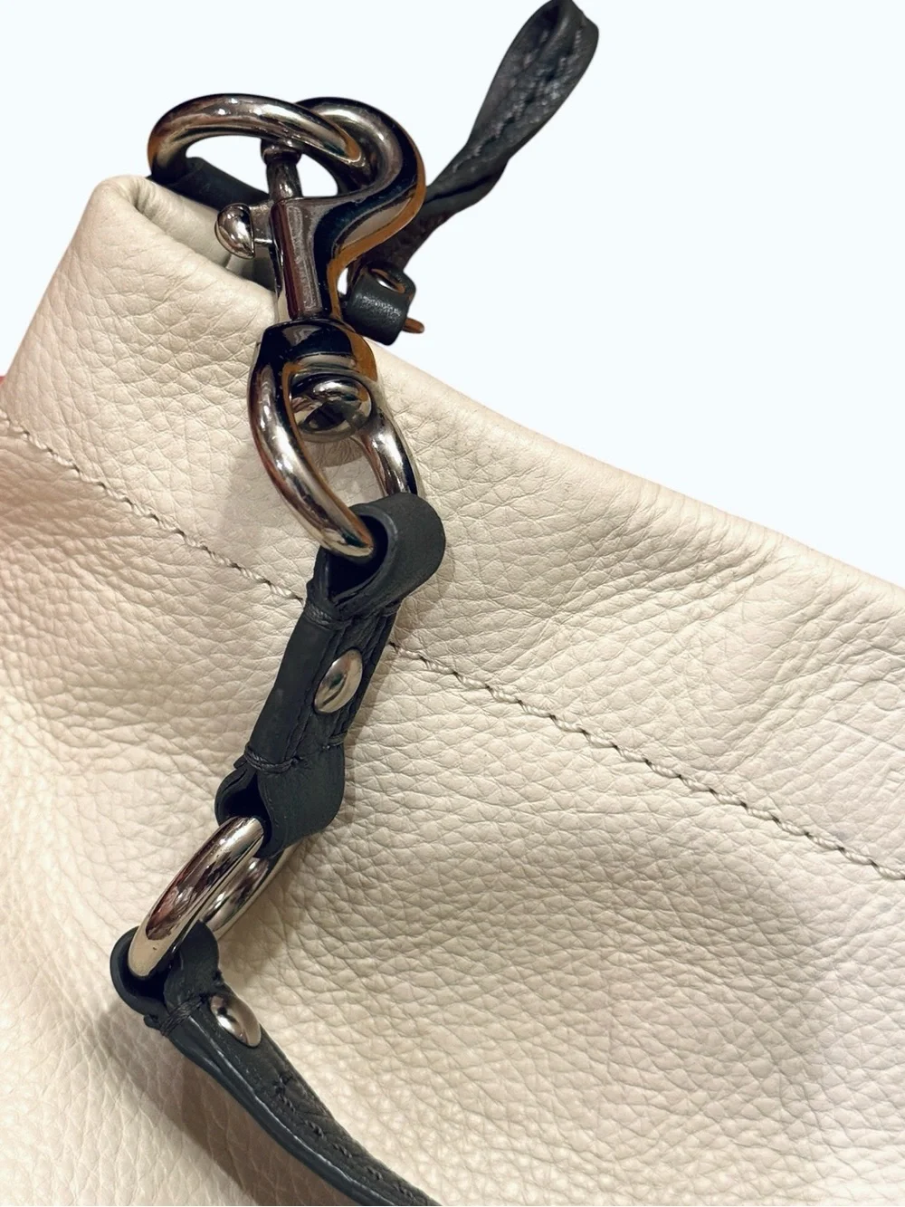 COACH VTG Carly L1073-F15251 Medium hobo Cream + Grey Trim + Silver Hardware Y2K